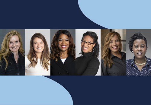 Montage of six professional women with diverse backgrounds and attire, representing inclusion and diversity in the workplace.