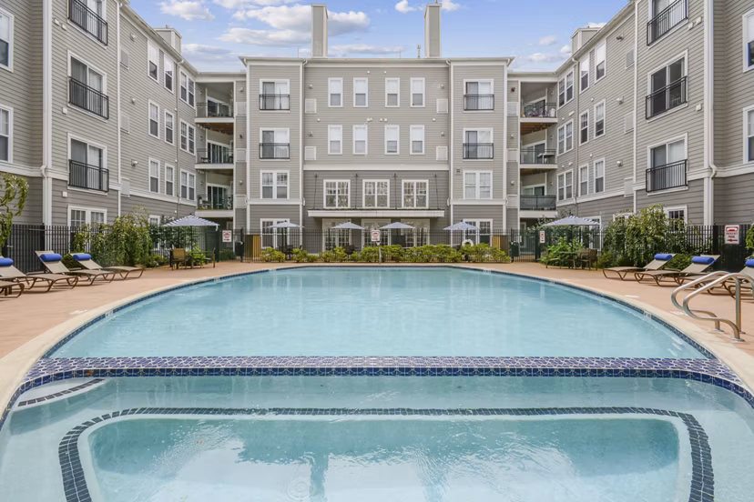 pool at Jefferson at Dedham Station Apartments