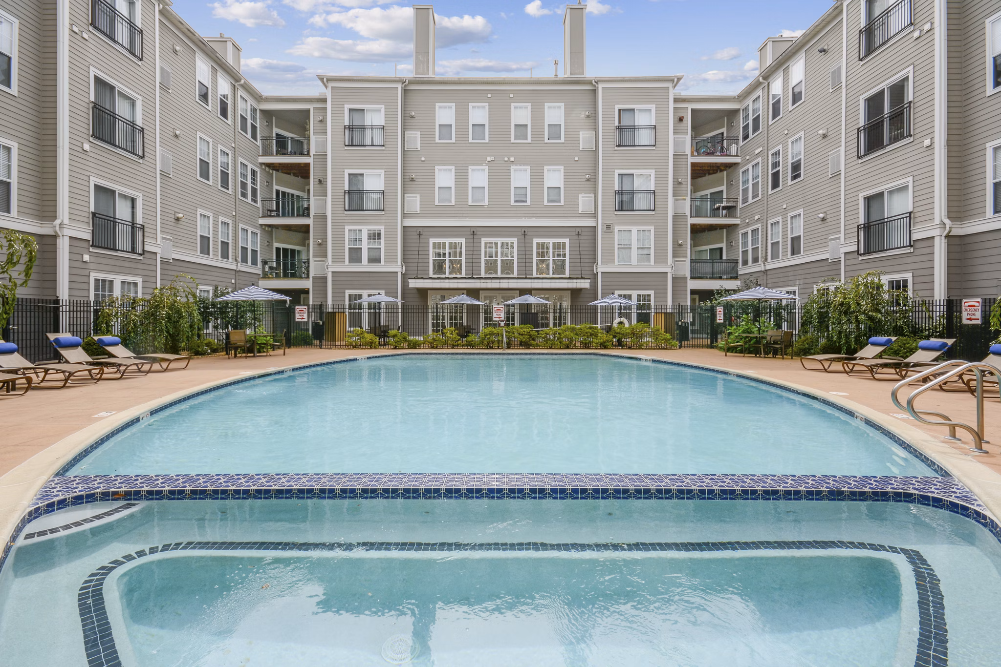 pool at Jefferson at Dedham Station Apartments