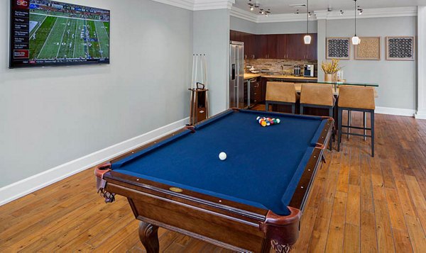 Luxurious game room with modern amenities at Jefferson at Dedham Station Apartments