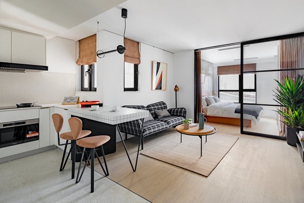 living room area at LIV'N 833 Apartments