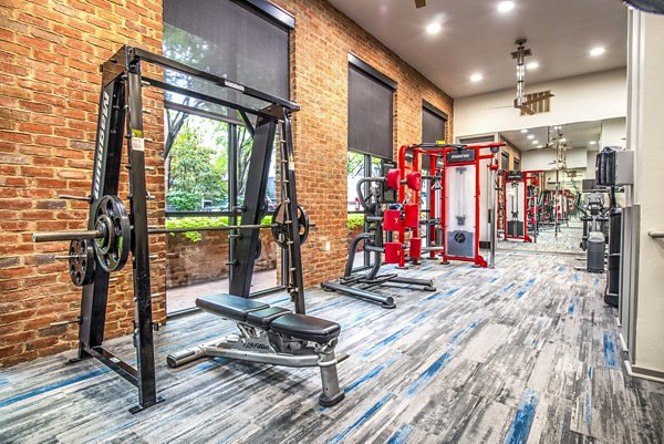 fitness center at Manchester State Thomas Apartments