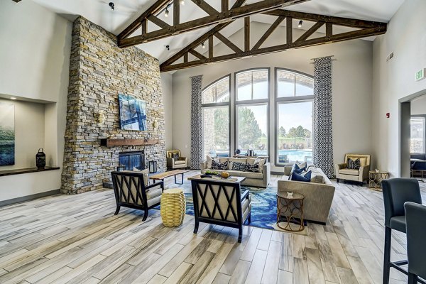 Clubhouse at Creekside at Highlands Ranch: Modern lounge and meeting space in luxury Greystar apartments
