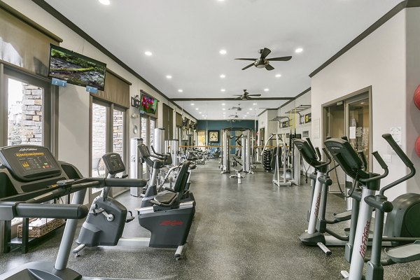 Modern fitness center with state-of-the-art equipment at Creekside at Highlands Ranch Apartments