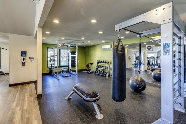 fitness center at Bay Court at Harbour Pointe Apartments