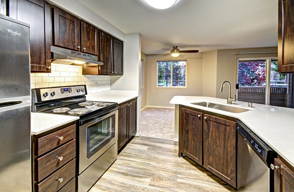 kitchen at Bay Court at Harbour Pointe Apartments