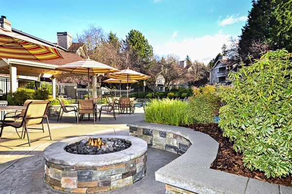 fire pit at Bay Court at Harbour Pointe Apartments
