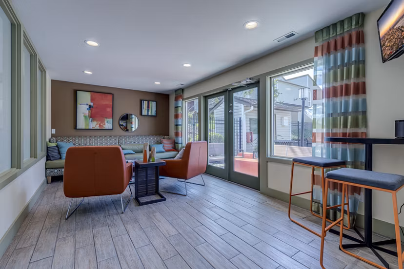 Inviting clubhouse featuring modern decor at The Berkshire Apartments