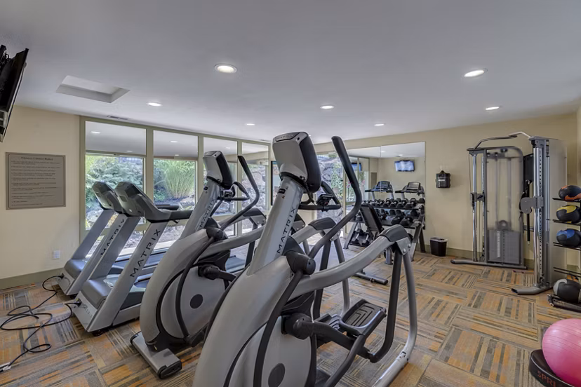 Fitness center with state-of-the-art equipment at The Berkshire Apartments