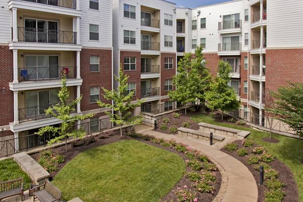 courtyard at GrandMarc at the Corner Apartments