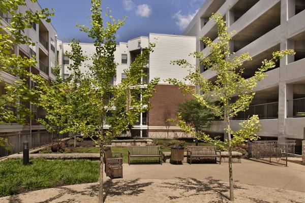 courtyard at GrandMarc at the Corner Apartments