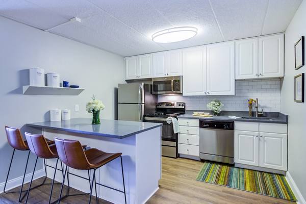 kitchen at The Green at 9&90 Apartments                    