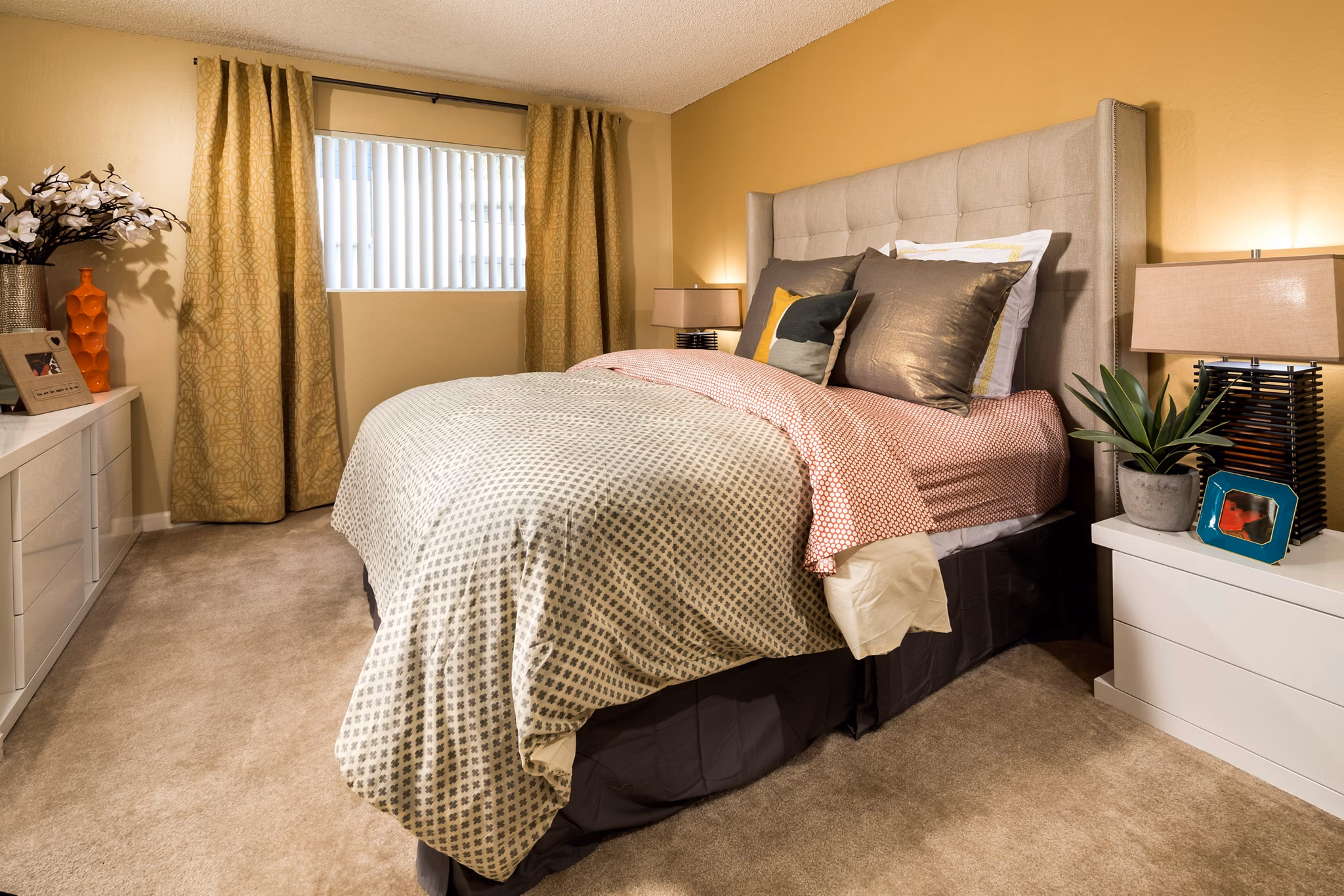 bedroom at The Crossings Apartments