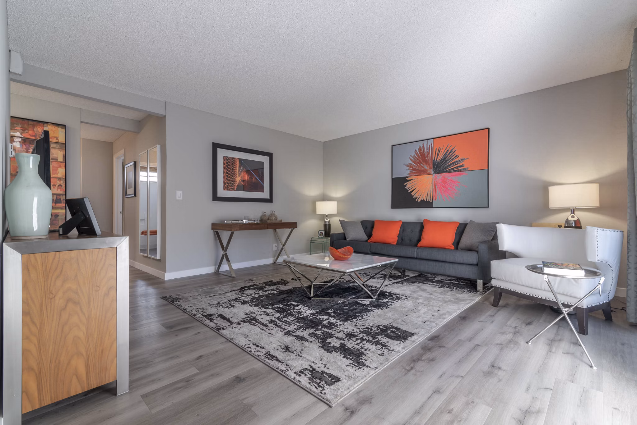 living room at Sunnyvale Crossings Apartments