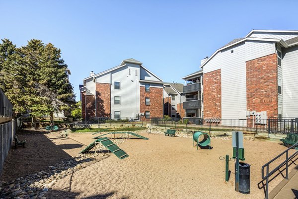 Fenced dog park at Stratford Station Apartments, perfect for pet owners seeking luxury living and active outdoor space