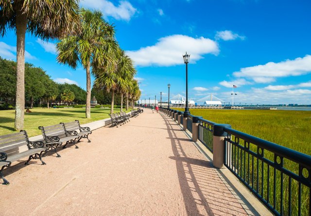 Waterfront park in downtown Charleston, South Carolina.