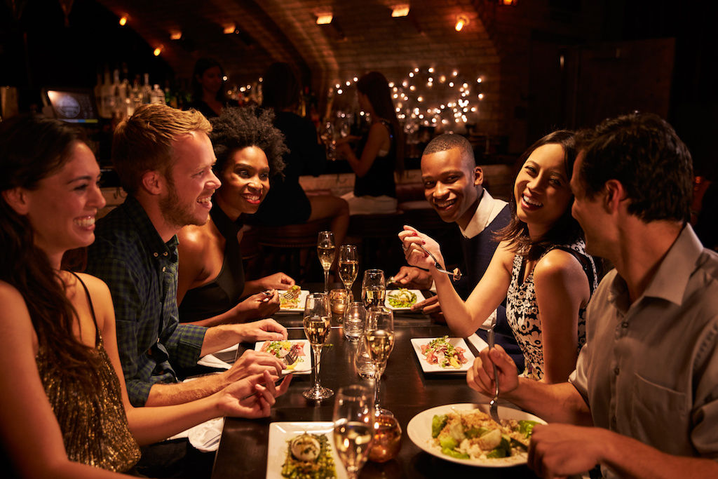 Friends dining at Washington, D.C. restaurant