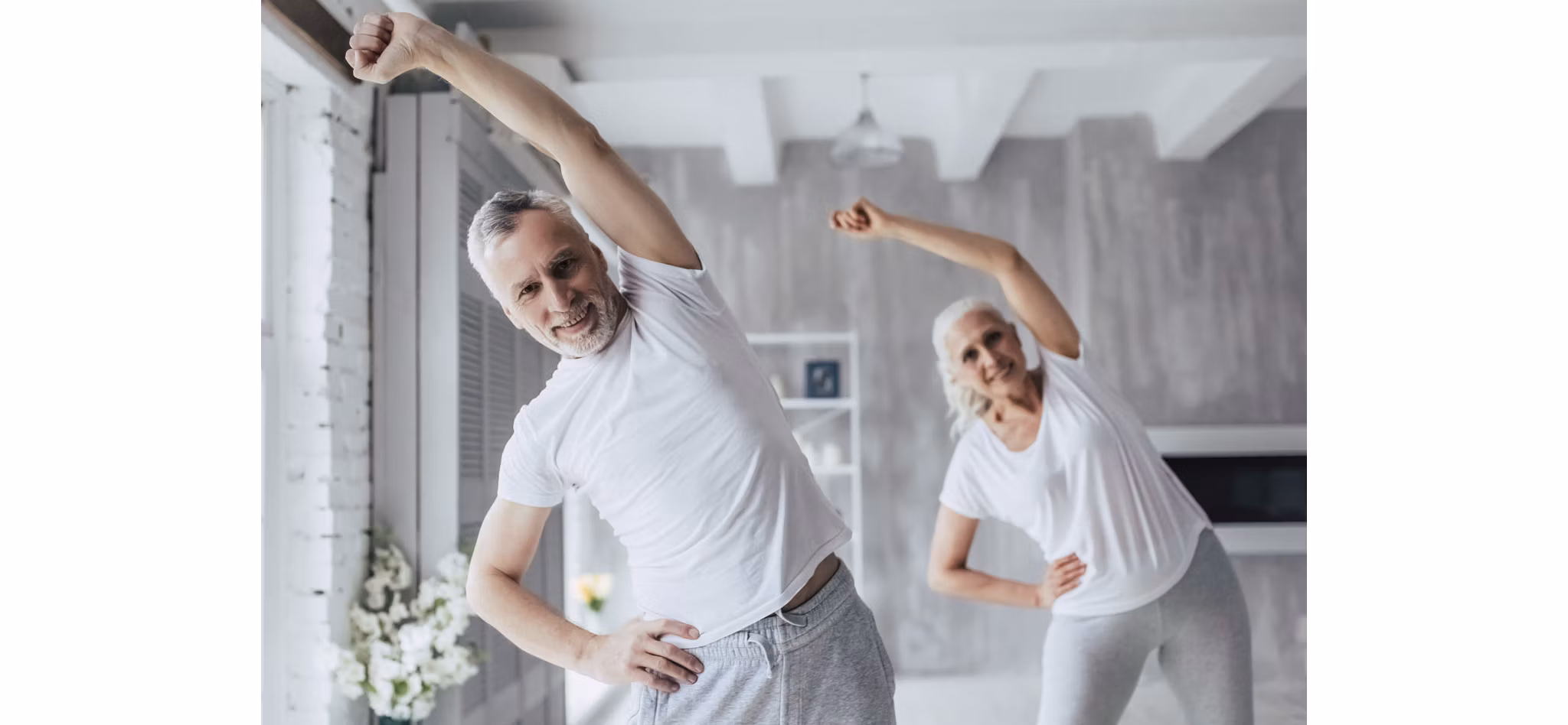 Elderly Couple Working Out