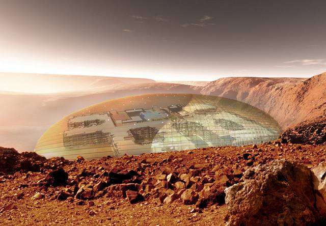 Rendering of The Domes at Mars