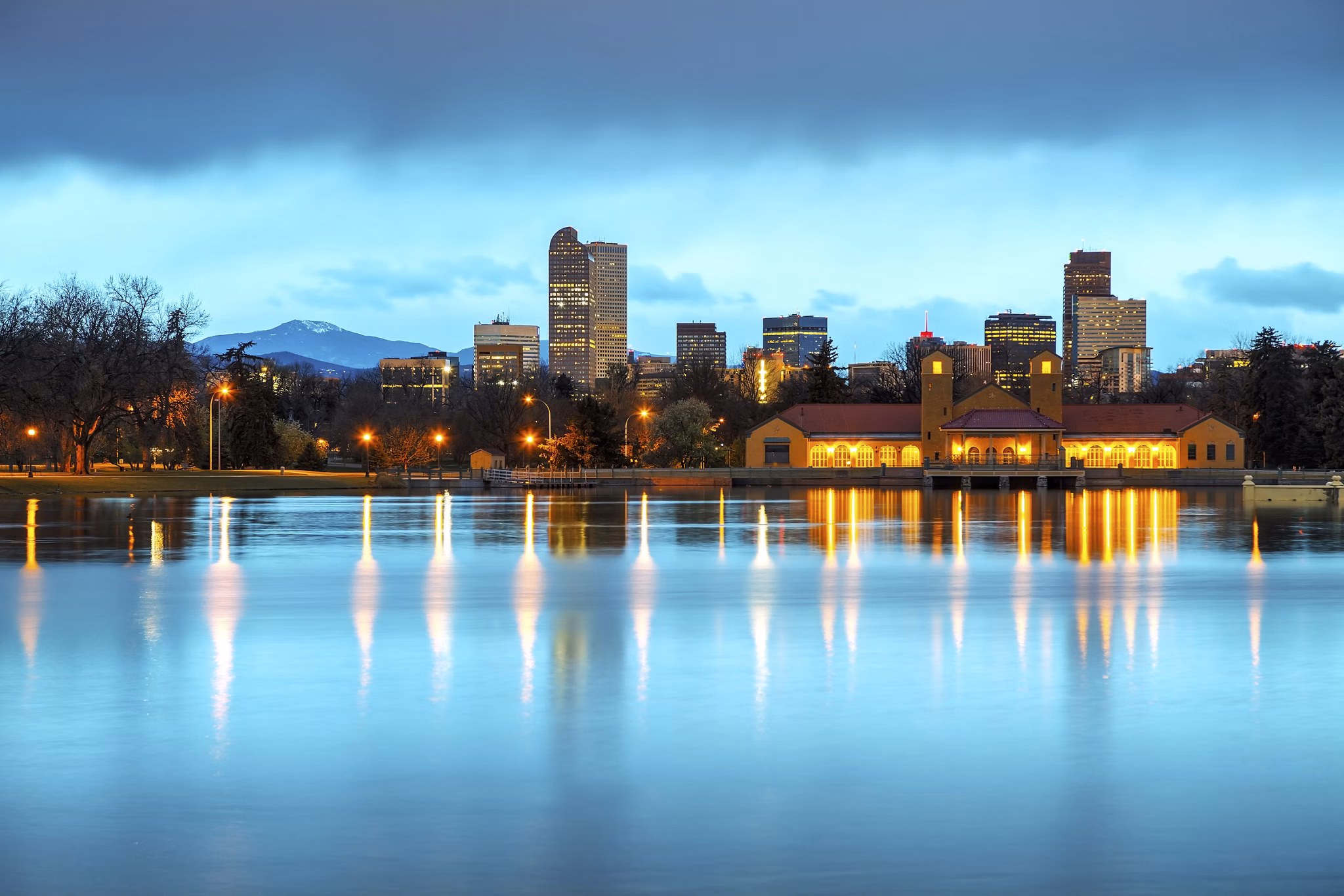 Downtown Denver, Colorado at the morning as seen from City Park