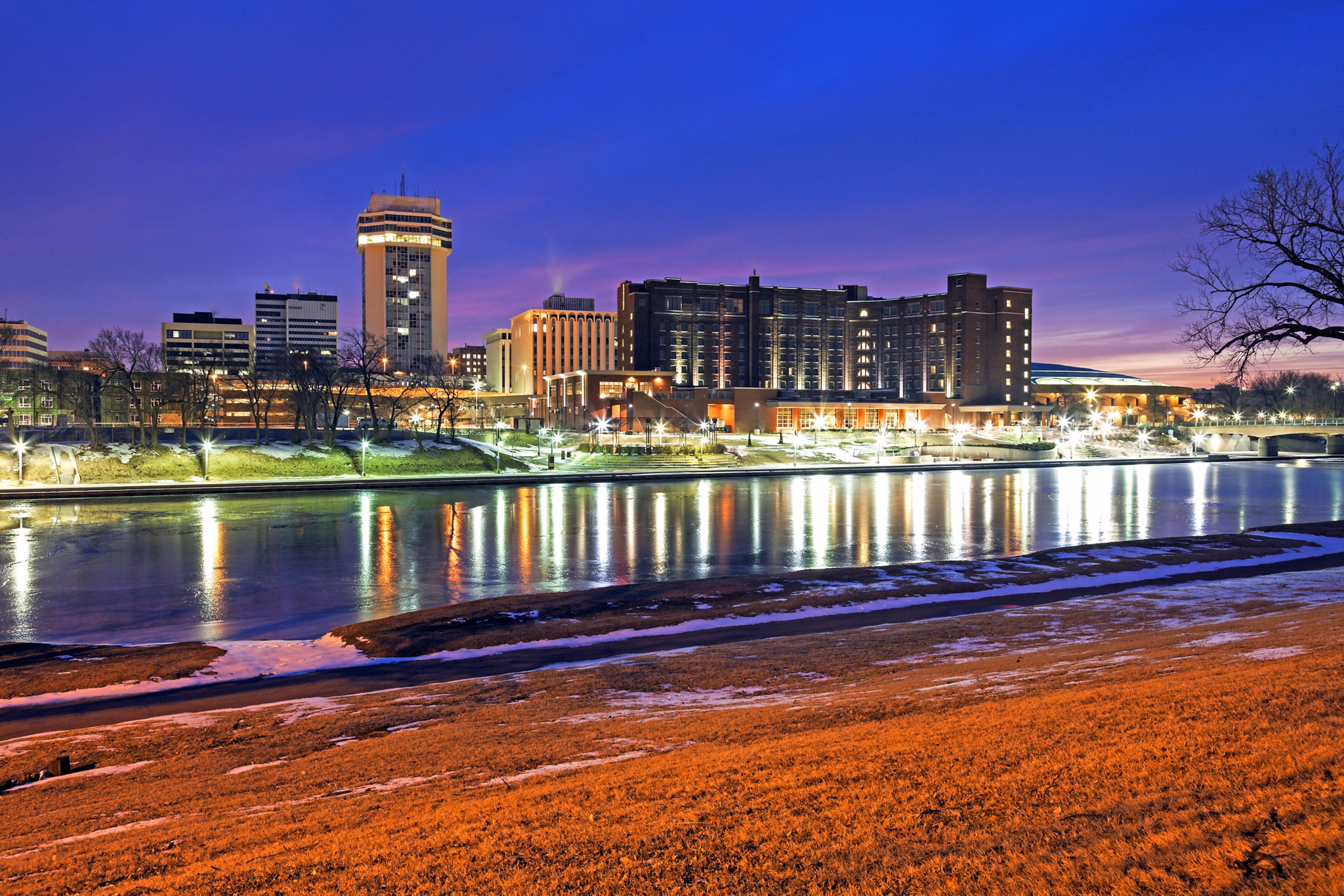 Wichita, Kansas - downtown seen accross the frozen river