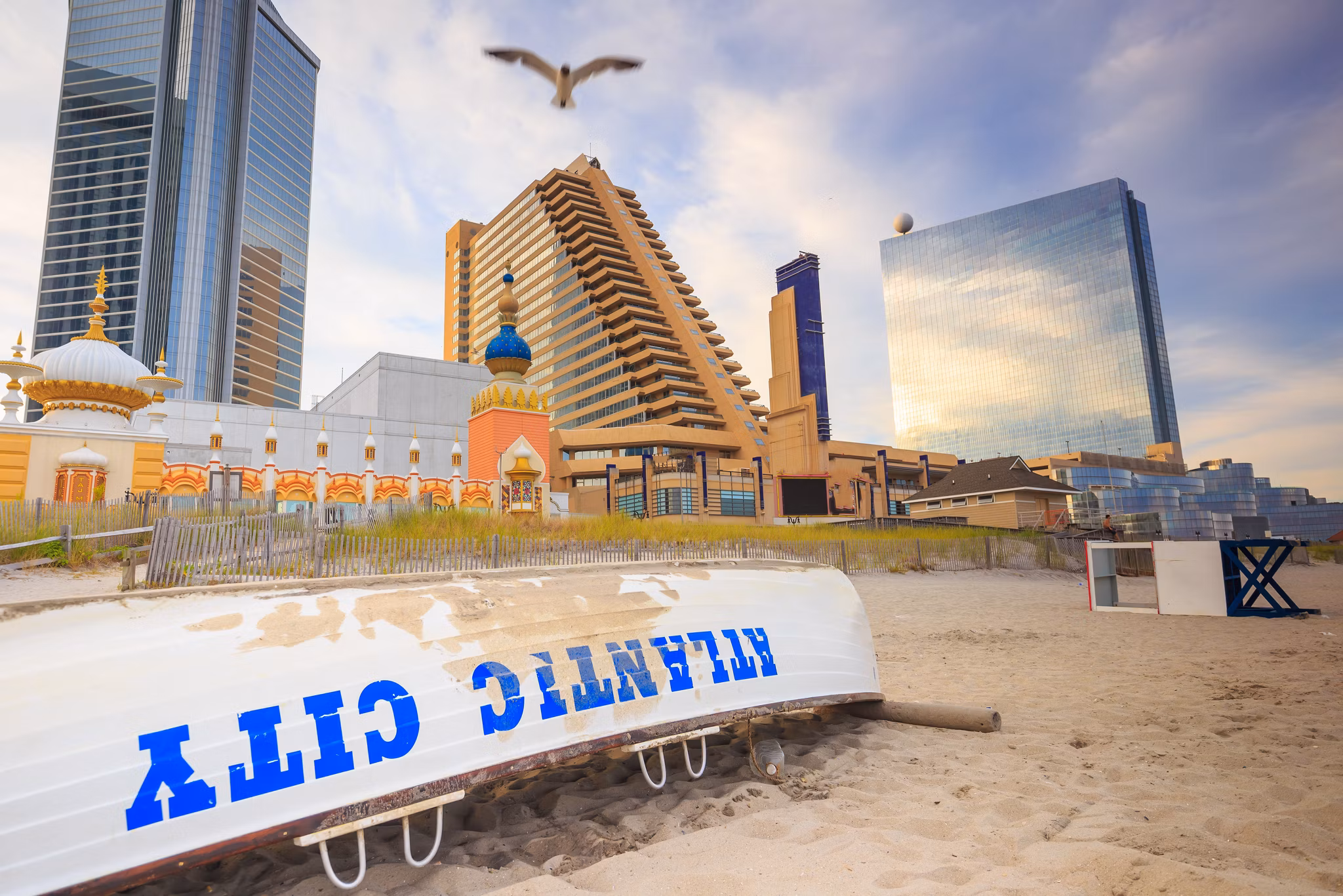 The city skyline  in Atlantic City, New Jersey.