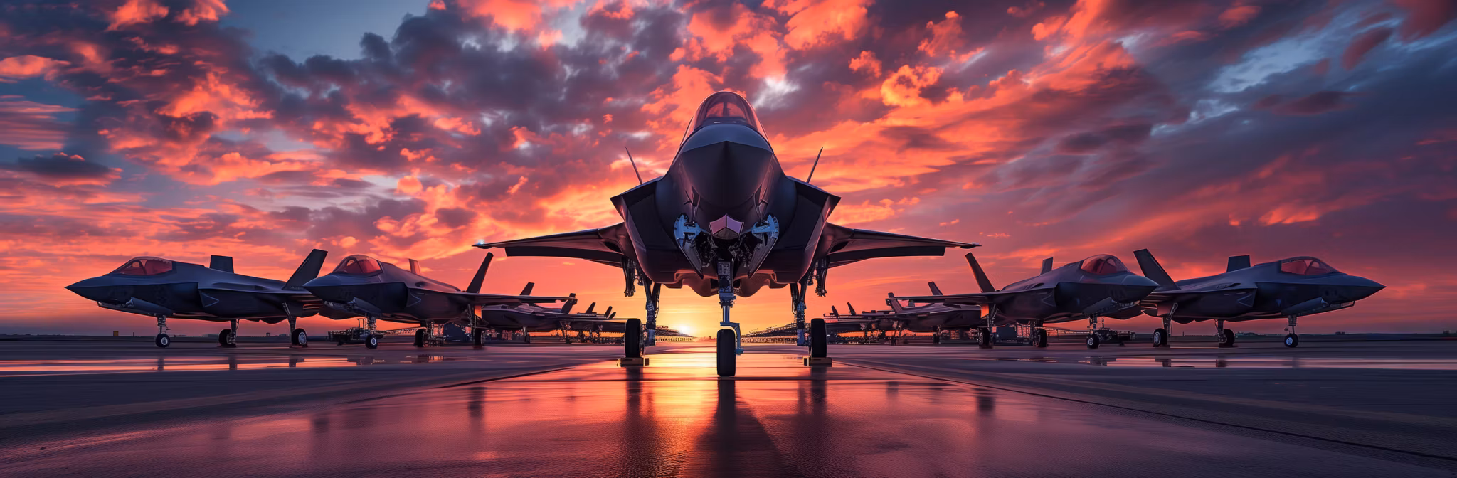 Military jet fighter of the air force on the runway of the airfield.