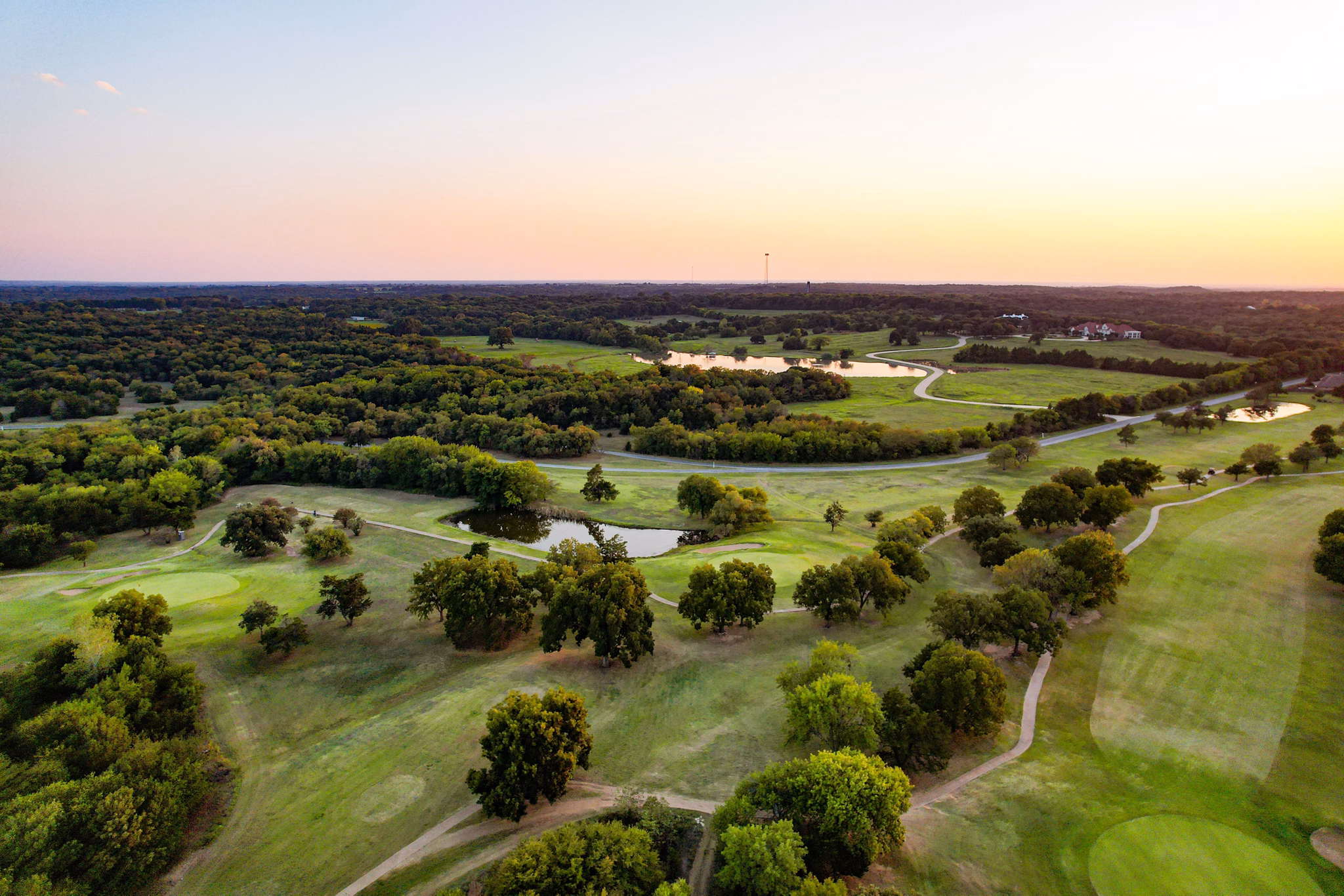 aerial view of a golf course near Houston