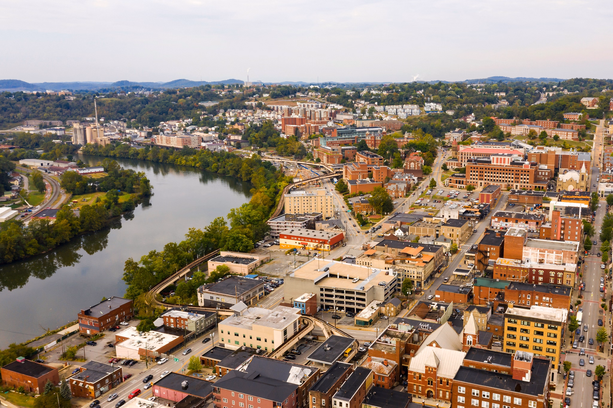 The fabled Monongahela River flows between Morgantown  and Westover WV