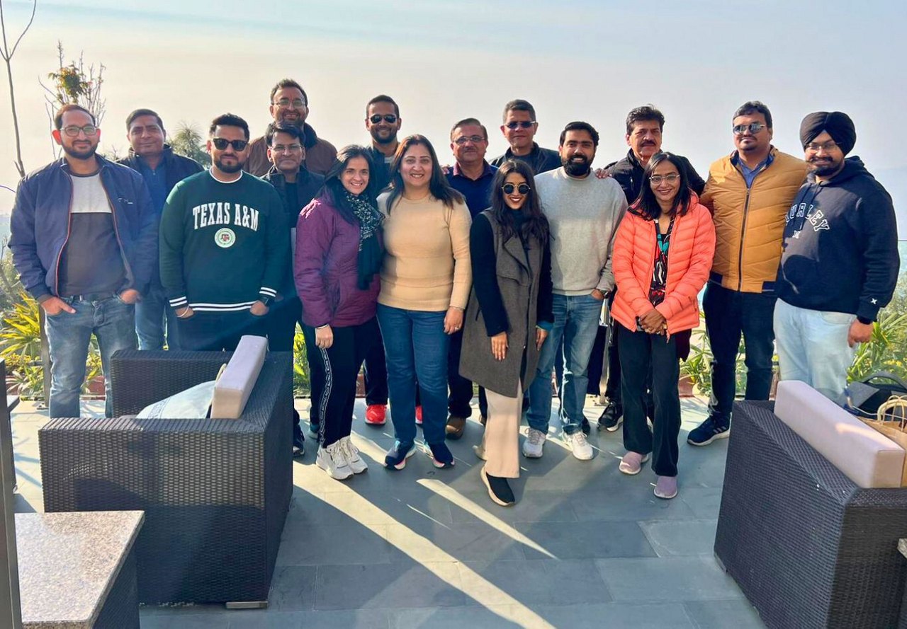 Greystar India team standing for a photo at a Leadership Retreat.