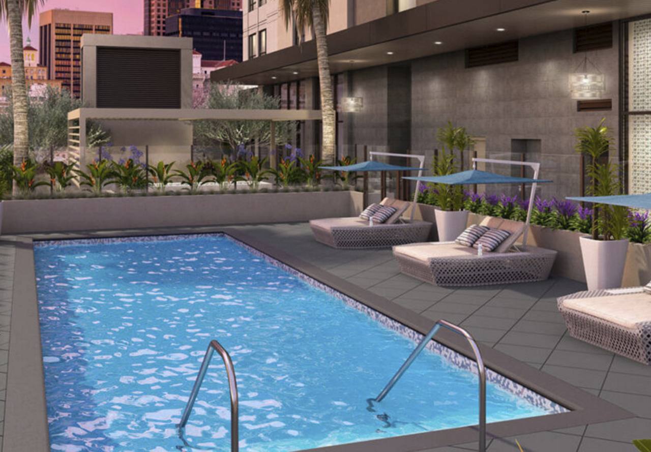 rendering of Belmont Senior Living outdoor pool