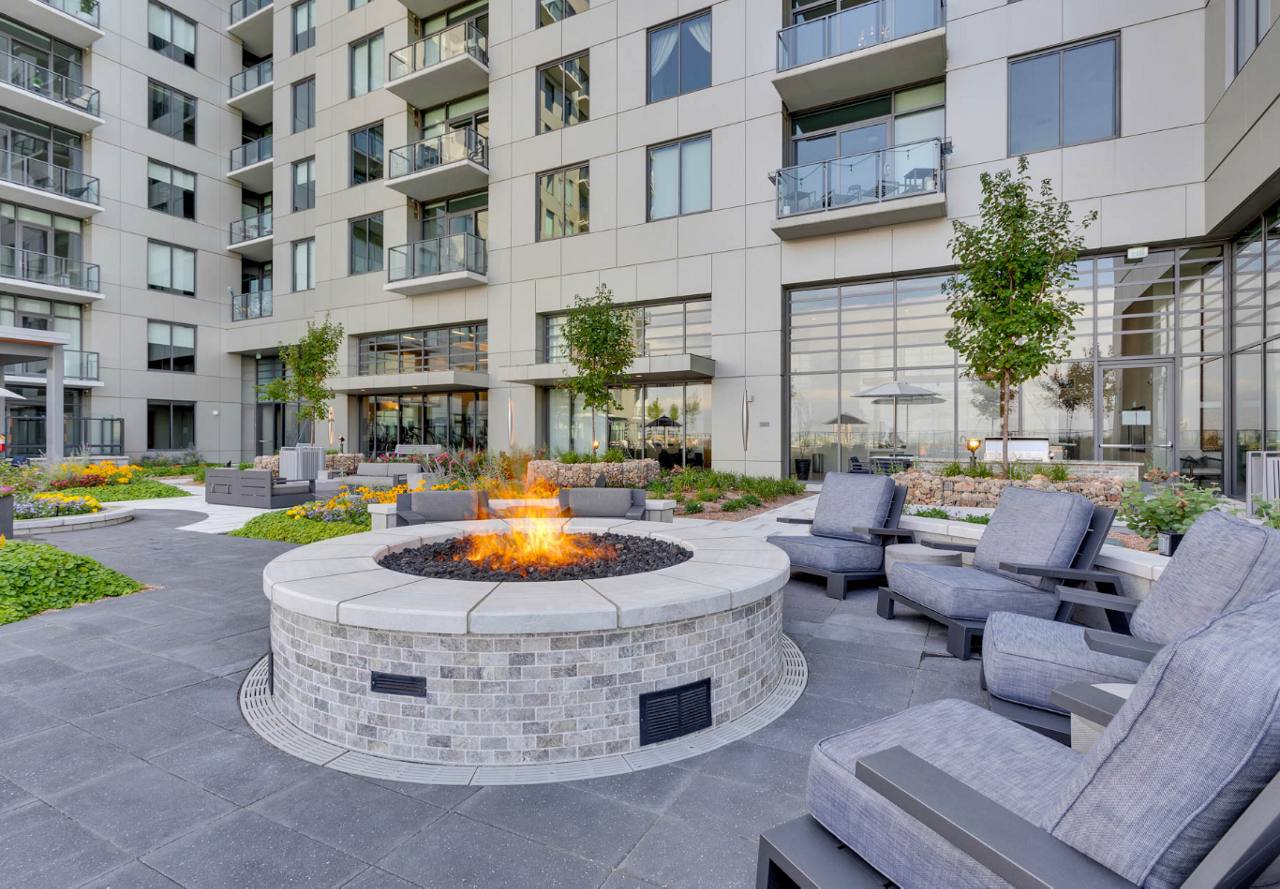 Parq on Speer patio and fire pit