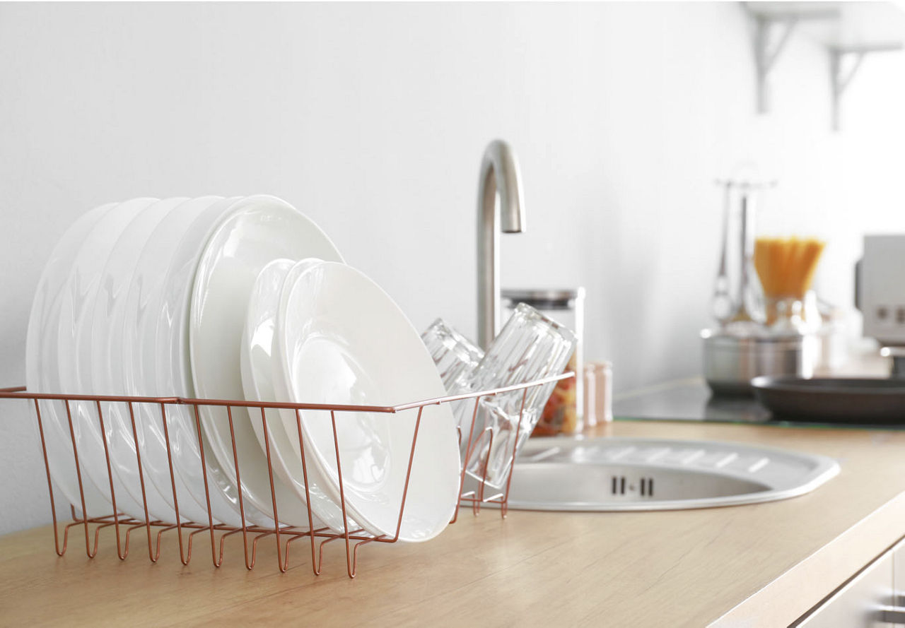 clean dishes on rack | Blog | Greystar