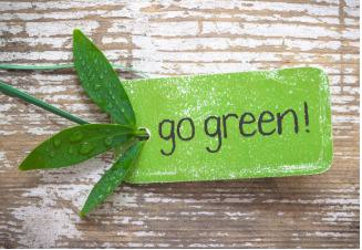 Go Green Tag with Little Leaves