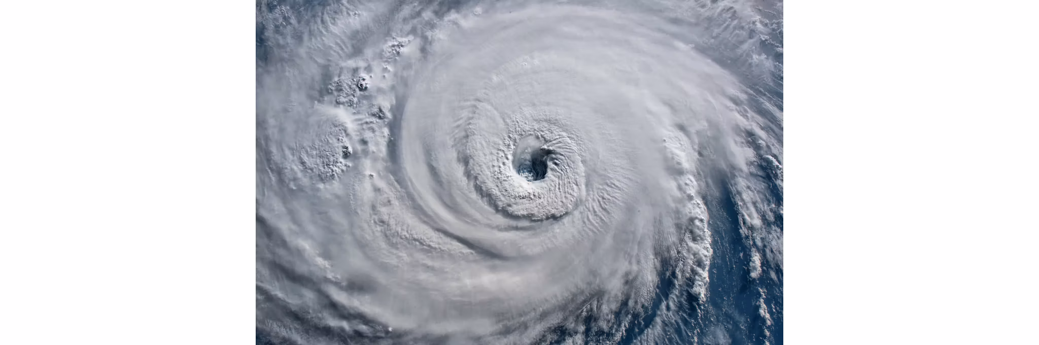 satellite view of a hurricane over water