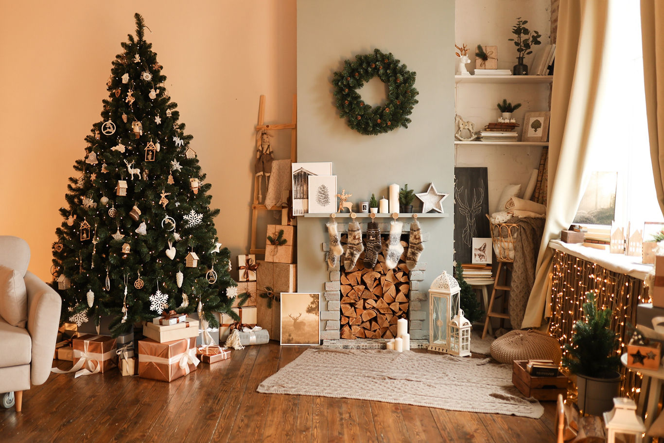 Neutral Living Room Decorated for Christmas | Blog | Greystar