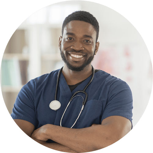 Healthcare worker smiling