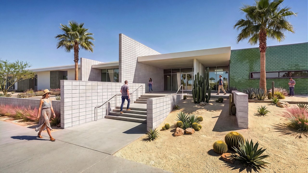 A rendering of the Betty Ford Center entrance