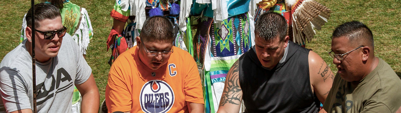 Native Drum Circle at a pow wow