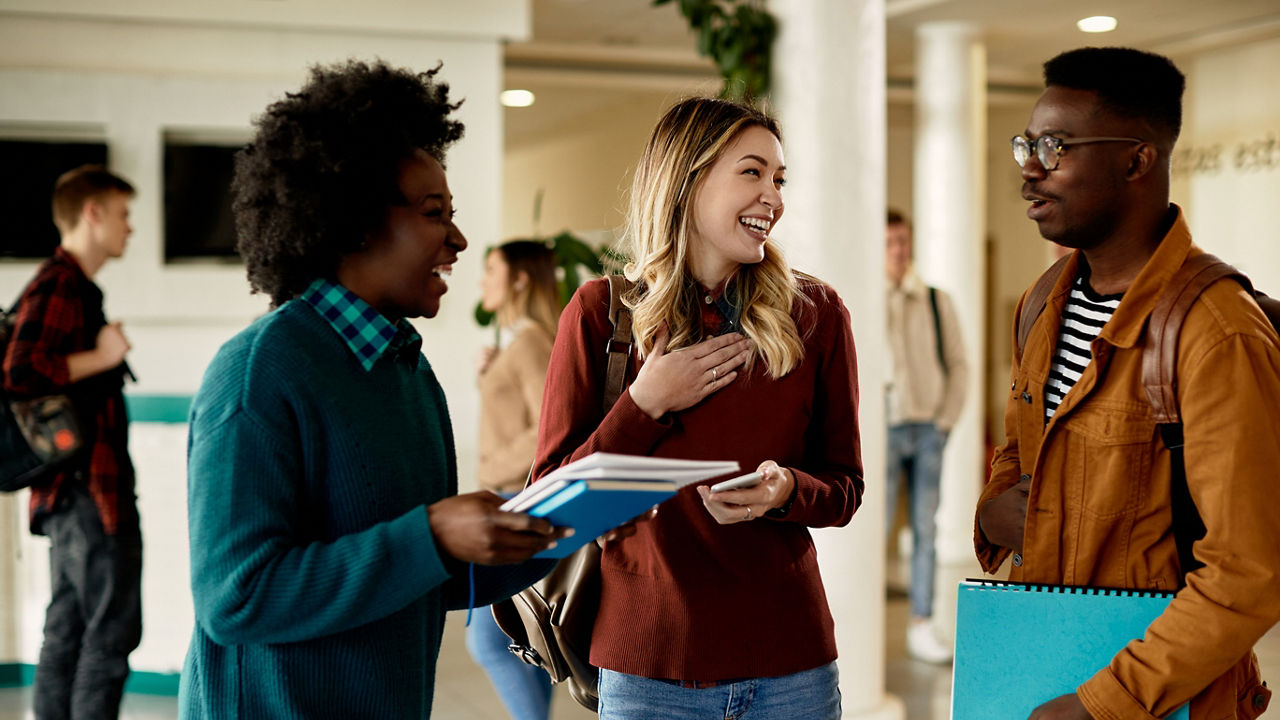 Students walking on campus