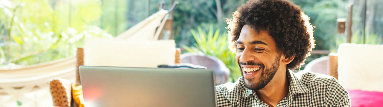 Man using laptop