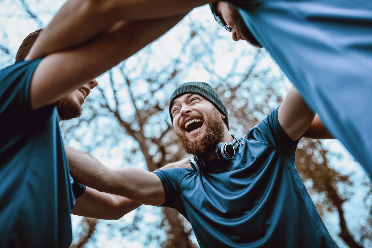 Sport team celebrating after winning a competition