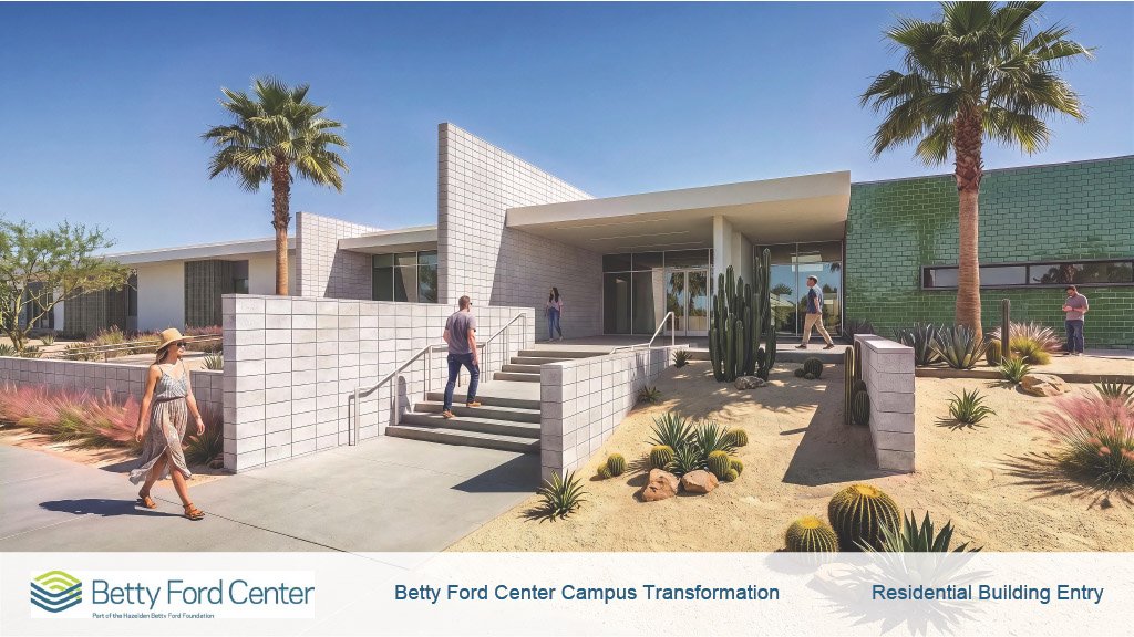 Betty Ford Center Building Entrance. Campus transformation rendering