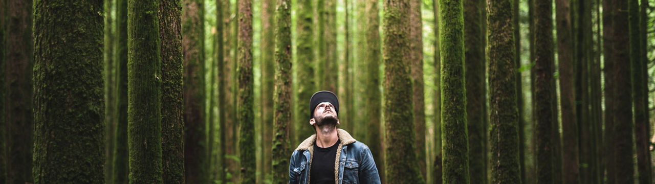Man hiking in British Columbia