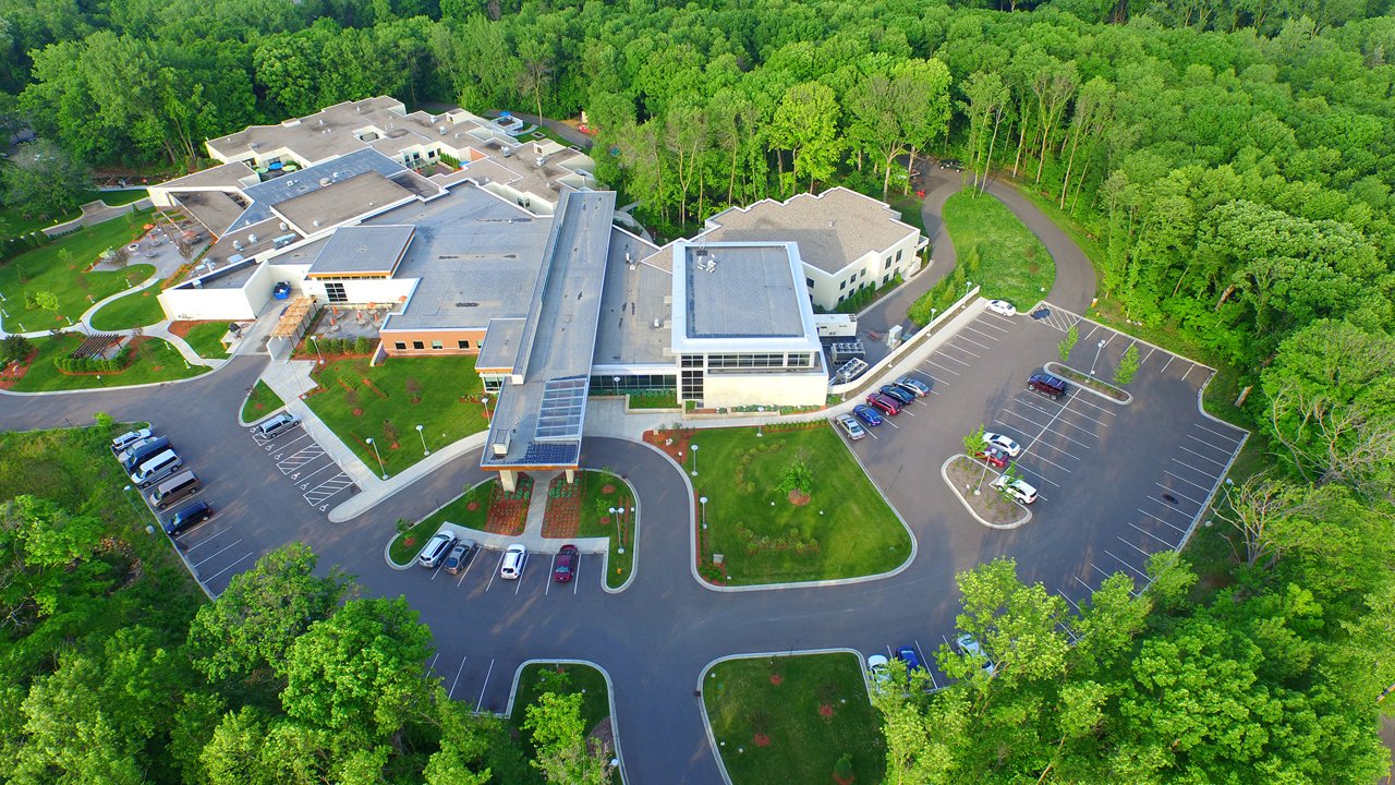 aerial image of the Plymouth campus