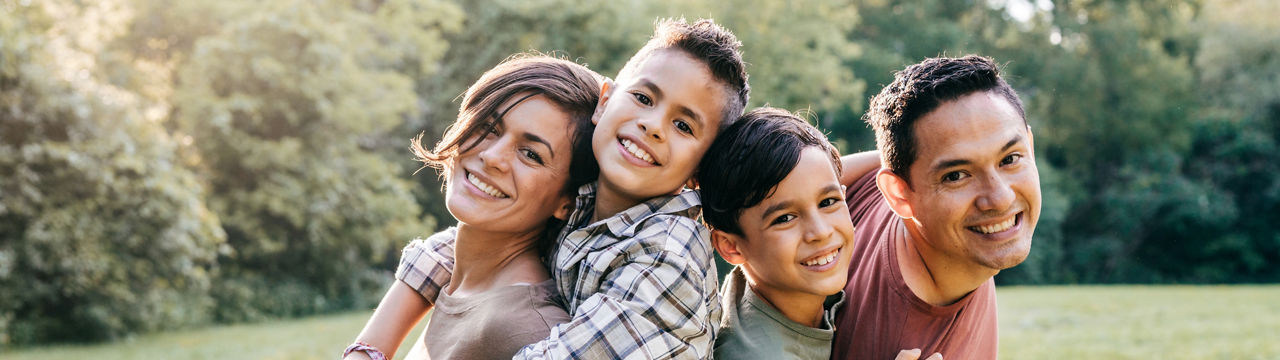 Portrait of young Mexican family