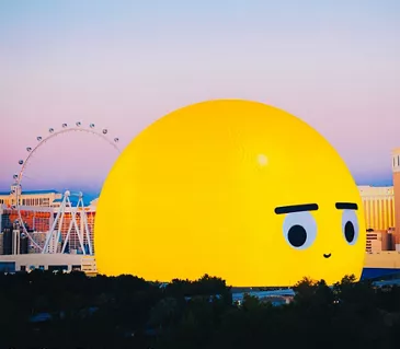 The Sphere smiles from the Las Vegas skyline with the help of Hitachi Vantara.