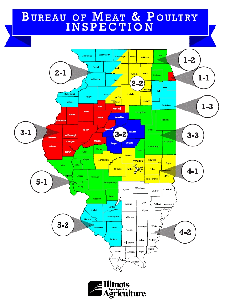 Meat Inspectors Region Map Regions and contacts listed below  