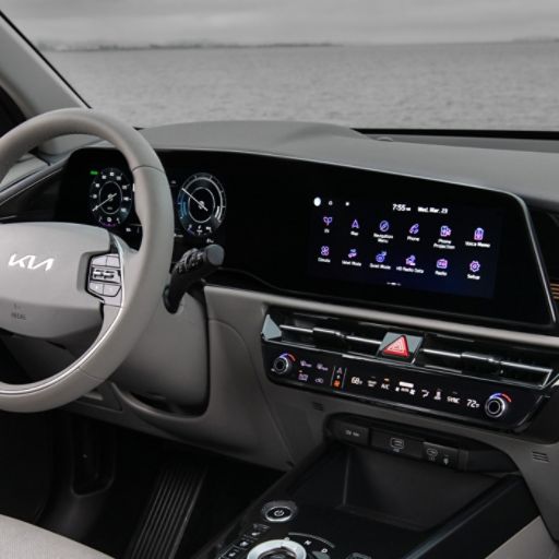 2026 Kia Niro EV front row space and dashboard, close-up