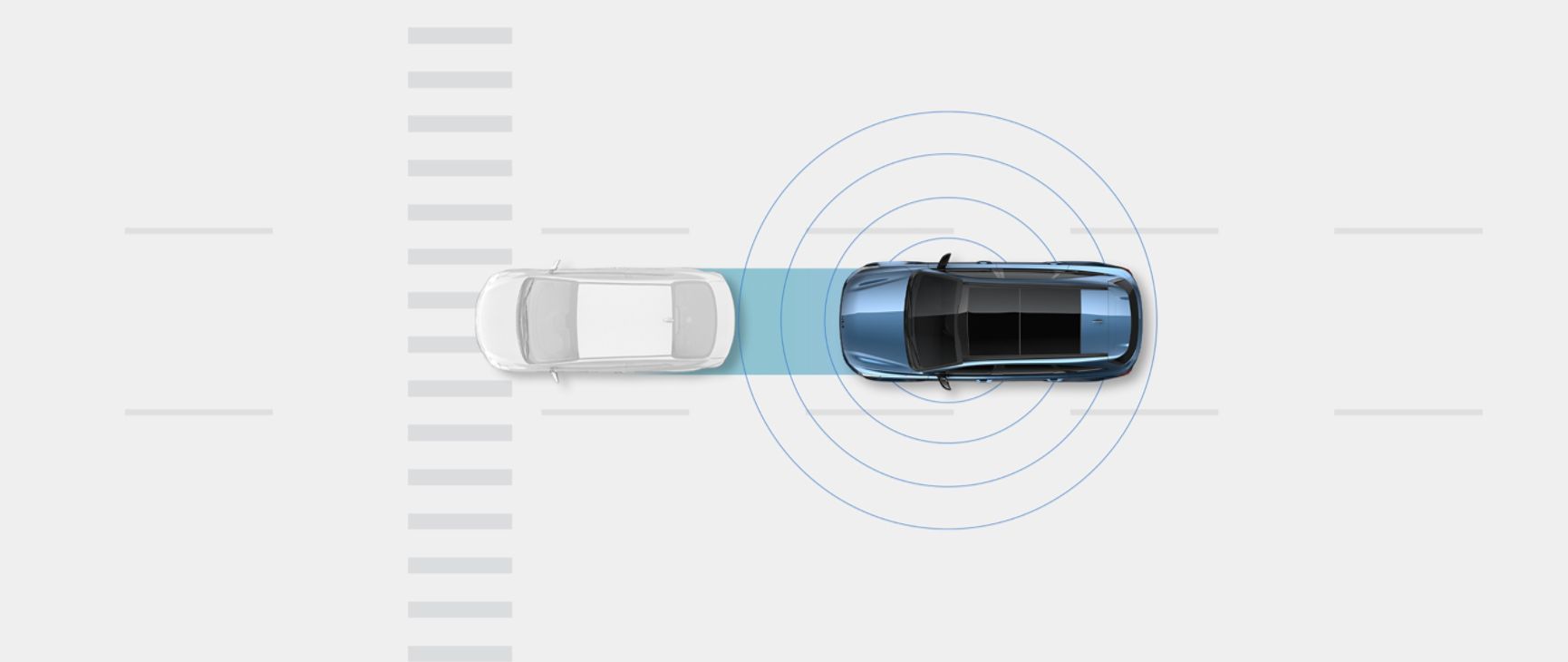 Bird's-eye view of a generic vehicle driving on a city street